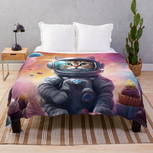 Aperçu de l'œuvre Chat astronaute dans l'espace snack créée et vendue par Pixel Press Prints.