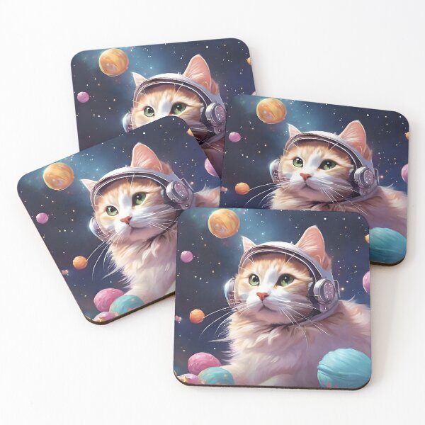 Item preview, Cat Astronaut in Snack Space designed and sold by Pixel Press Prints.