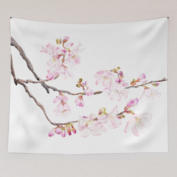 Item preview, pink cherry blossom 2023 2 watercolor hand painted  designed and sold by SelenePaintings .
