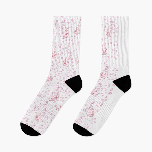 Item preview, cat and cherry blossom watercolor pattern  designed and sold by ColorandColor.