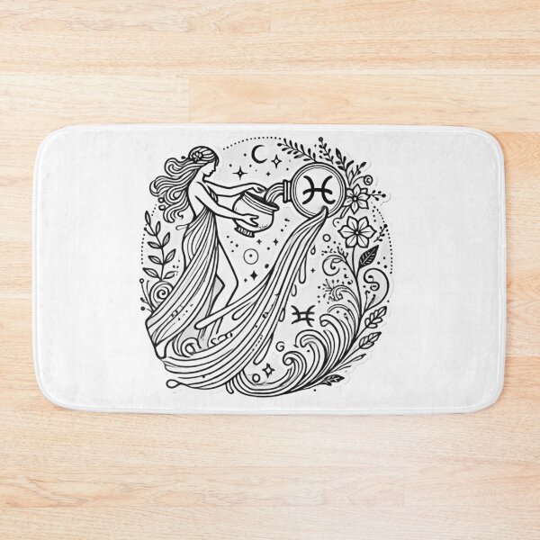 Item preview, Free-Spirited Aquarius Zodiac – Minimalist Boho Water Bearer Art designed and sold by KittyKatto.