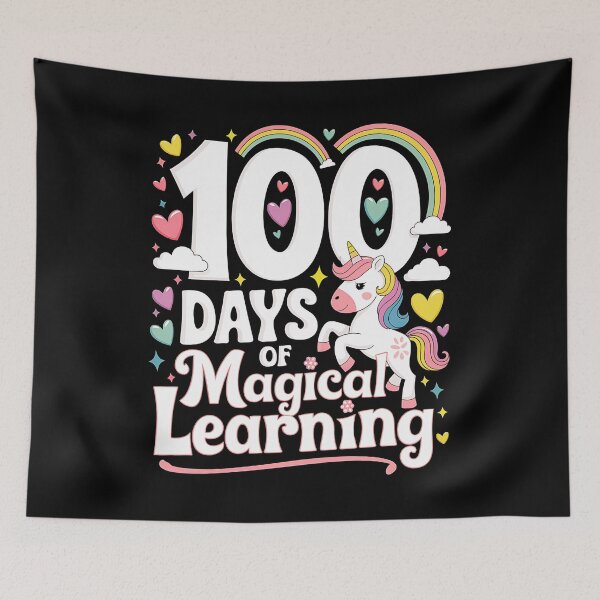 Item preview, 100 Days of Magical Learning Unicorn Teacher  designed and sold by luannsemmsobre.