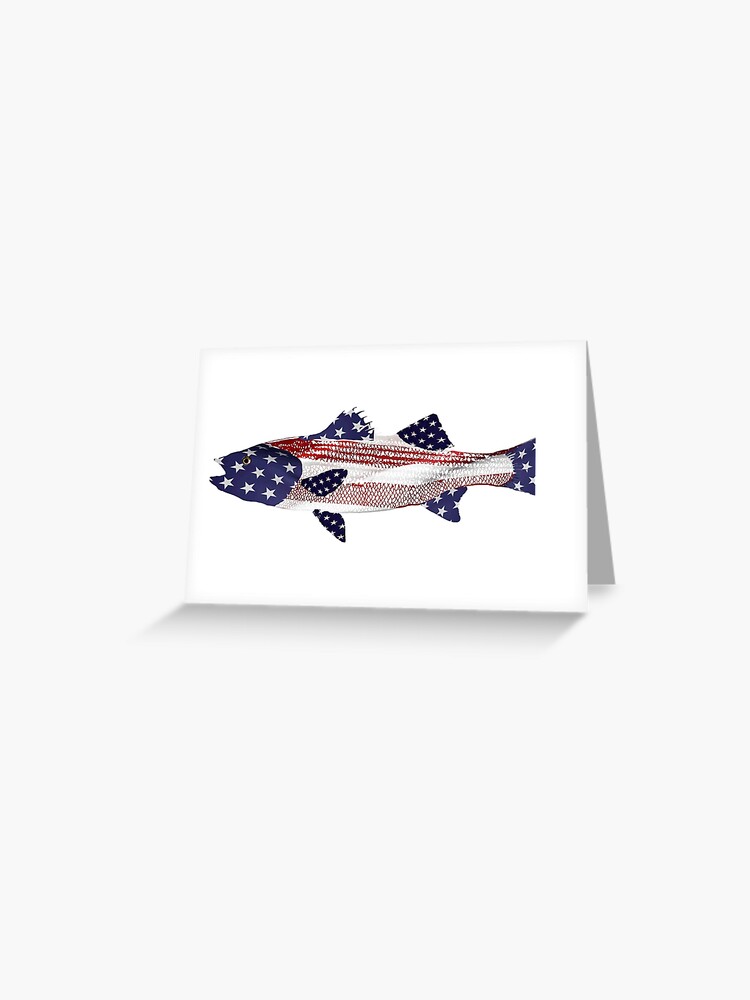 Striped bass American flag American hero Greeting Card for Sale