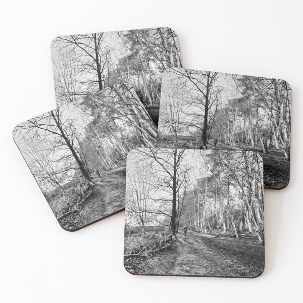 Item preview, Morning Stroll: winter walk in the woods black and white designed and sold by santoshputhran.