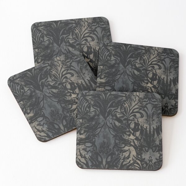 Item preview, Goth Grunge Victorian Vintage Lace Pattern in Black and Dusty Blue designed and sold by SamJanner.