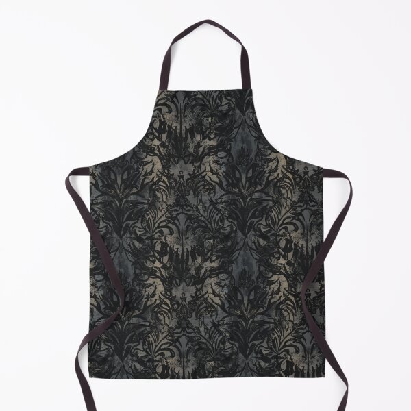 Aperçu de l'œuvre Motif de dentelle vintage victorienne gothique grunge en noir et bleu poudré créée et vendue par SamJanner.