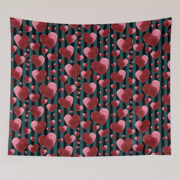 Item preview, Red Valentine Heart-grey black pattern 9 designed and sold by StudioViArt.