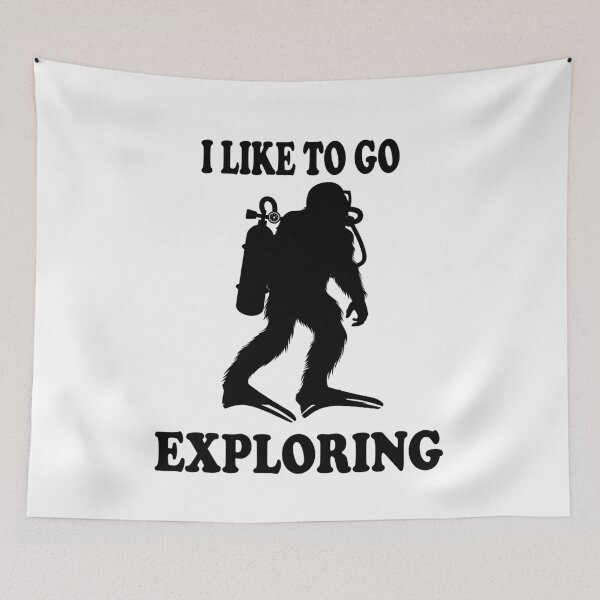 Item preview, Bigfoot Scuba DIVE I LIKE TO GO EXPLORING Long Sleeve Shirt, Diving Sasquatch designed and sold by Papinour.