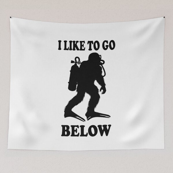 Item preview, Bigfoot Scuba I LIKE TO GO TO BELOW  Long Sleeve Shirt, Diving Sasquatch designed and sold by Papinour.