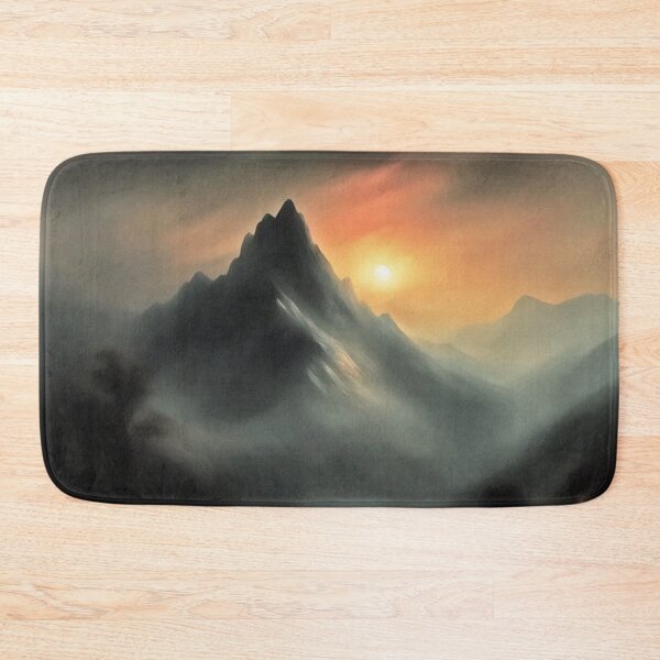 Item preview, Dreamy Misty Mountain at Sunset Landscape | Vintage Landscape | Landscape Artwork | Realistic Landscape Art | Vintage Art designed and sold by UnhingedBird.