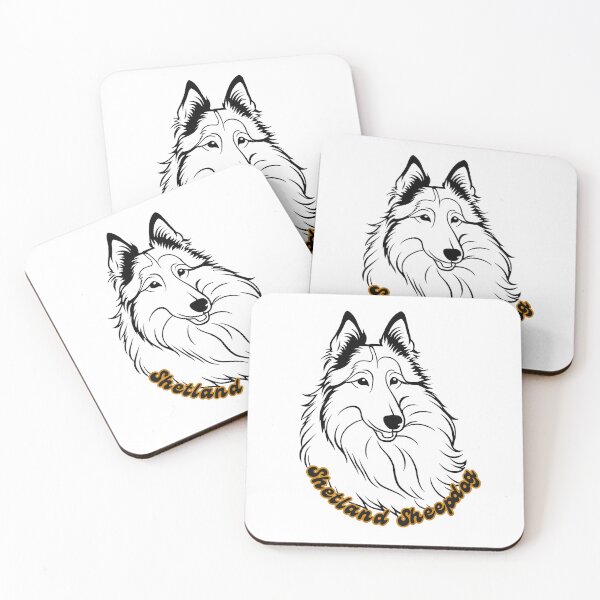 Item preview, Loyal Shetland Sheepdog Portrait in Black and White designed and sold by Paws and Ink Art.