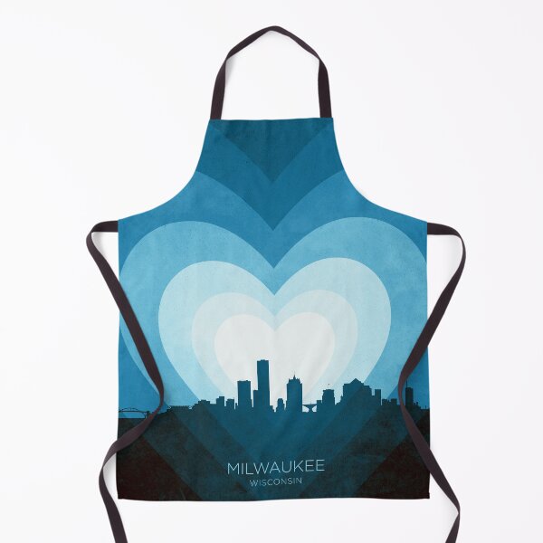 Item preview, Milwaukee Wisconsin Skyline Hearts Blue designed and sold by ArtPrints.