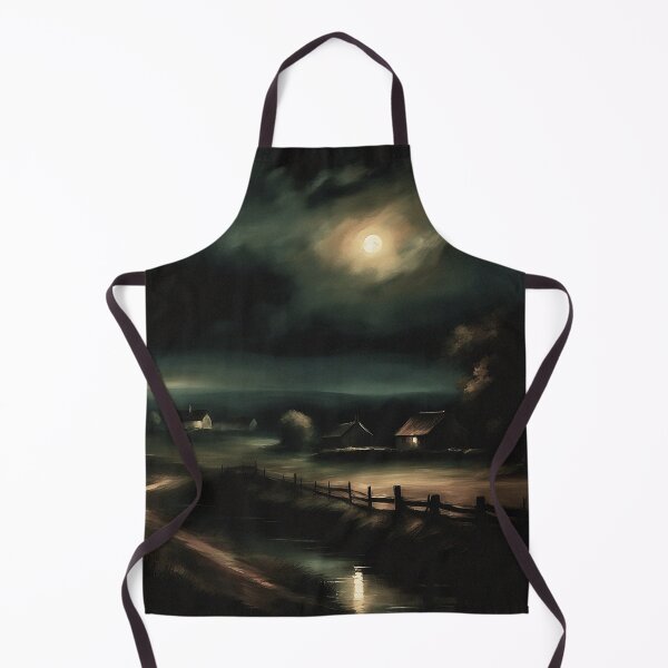 Item preview, Countryside River at Midnight Landscape | Vintage Landscape | Landscape Artwork | Realistic Landscape Art | Vintage Art designed and sold by UnhingedBird.