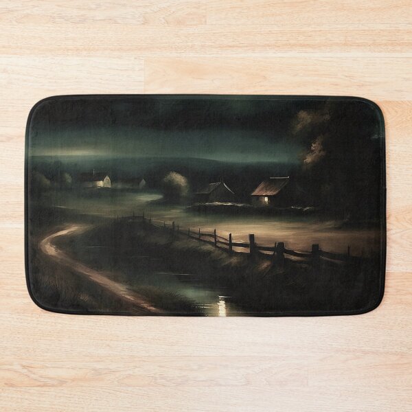 Item preview, Countryside River at Midnight Landscape | Vintage Landscape | Landscape Artwork | Realistic Landscape Art | Vintage Art designed and sold by UnhingedBird.
