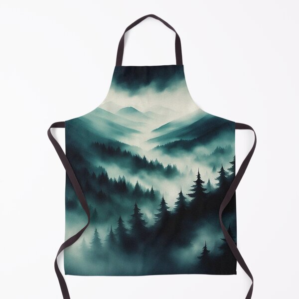 Item preview, Misty Pine Forest in the Mountains Landscape | Vintage Landscape | Landscape Artwork | Realistic Landscape Art | Vintage Art designed and sold by UnhingedBird.