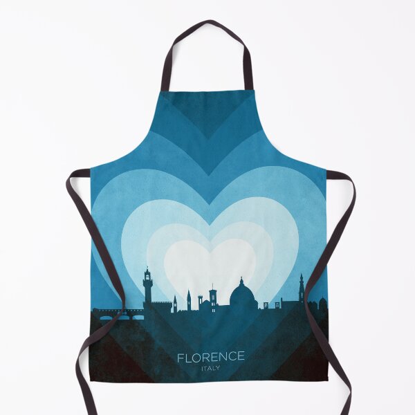 Item preview, Florence Italy Skyline Hearts Blue designed and sold by ArtPrints.