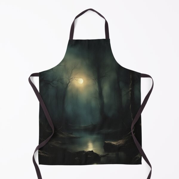 Item preview, Forest Pond at Night Landscape | Vintage Landscape | Landscape Artwork | Realistic Landscape Art | Vintage Art designed and sold by UnhingedBird.