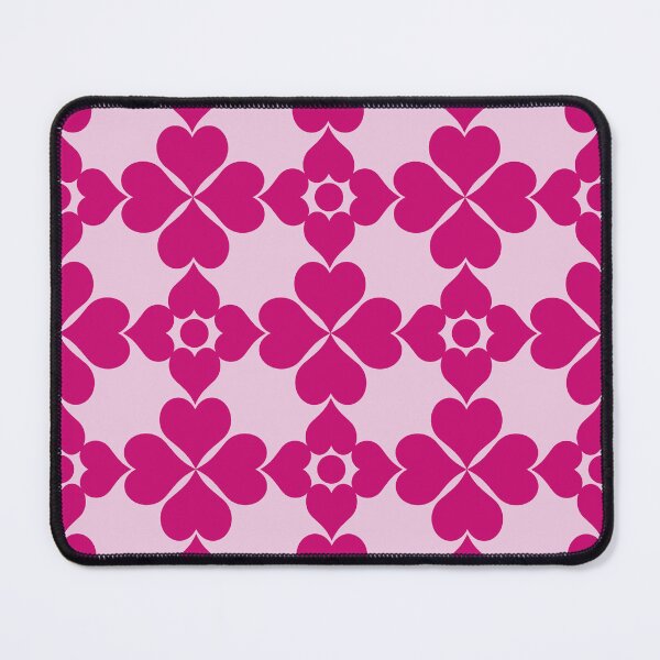 Item preview, Retro Modern Heart Shapes Floral Tiles Pattern in Mulberry and Pink designed and sold by scome.