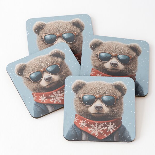 Item preview, Cute bear wearing glasses and scarf designed and sold by KanyaluckArtist.