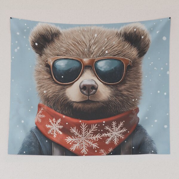Item preview, Cute bear wearing glasses and scarf designed and sold by KanyaluckArtist.