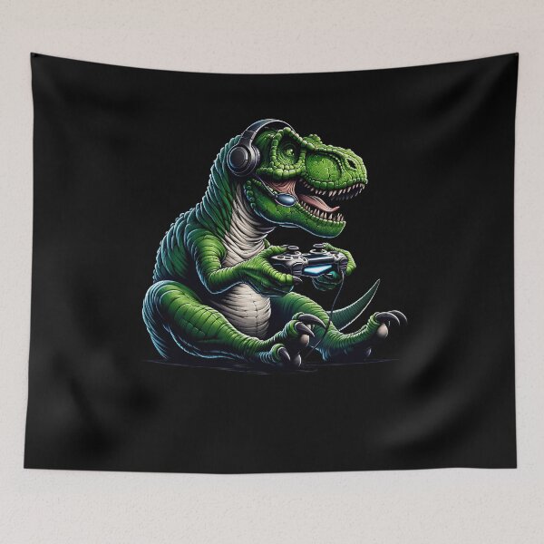 Item preview, Dinosaur Video Game Gaming Nerd designed and sold by Kimberley King Art  King Art.