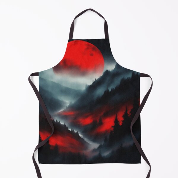 Item preview, Misty Pine Forest Under the Red Moonlight Landscape | Vintage Landscape | Noir Landscape designed and sold by UnhingedBird.