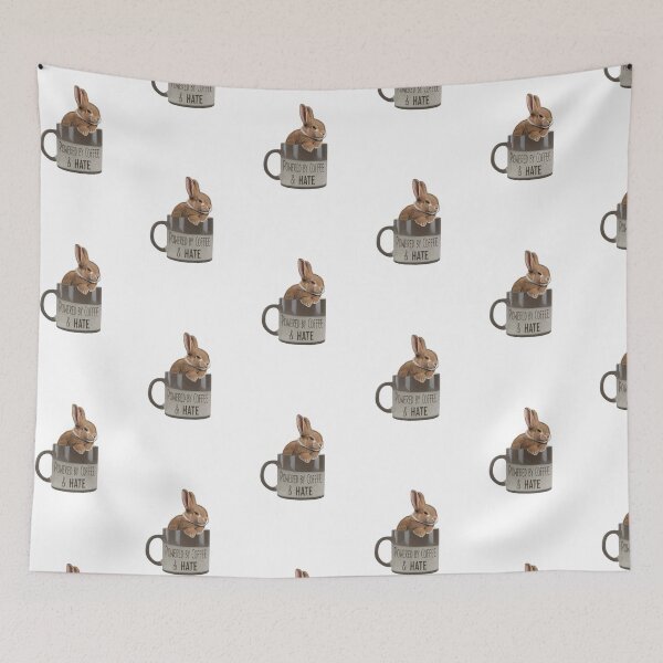 Item preview, Powered by coffee and Hate Bunny designed and sold by TheWarrenCreations.