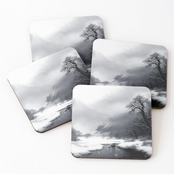 Item preview, Frozen River in Winter Landscape | Vintage Landscape | Landscape Artwork | Realistic Landscape Art | Vintage Art designed and sold by UnhingedBird.