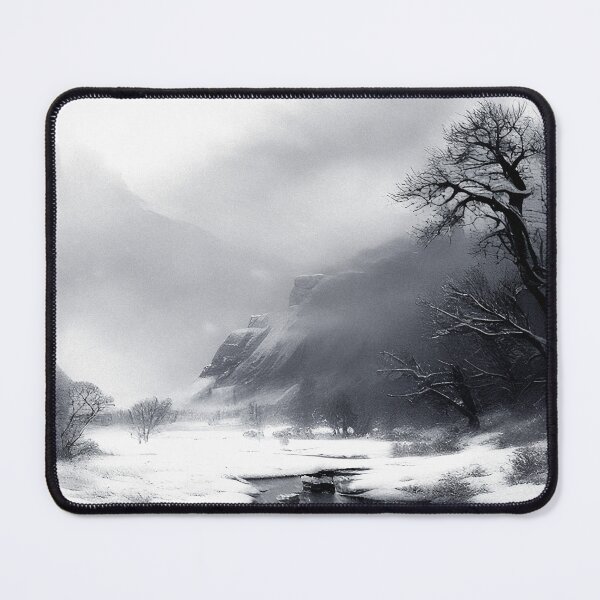 Item preview, Frozen River in Winter Landscape | Vintage Landscape | Landscape Artwork | Realistic Landscape Art | Vintage Art designed and sold by UnhingedBird.