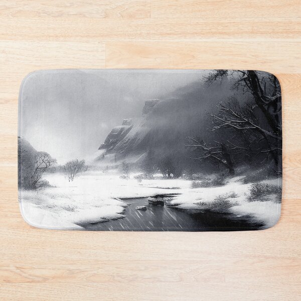 Item preview, Frozen River in Winter Landscape | Vintage Landscape | Landscape Artwork | Realistic Landscape Art | Vintage Art designed and sold by UnhingedBird.