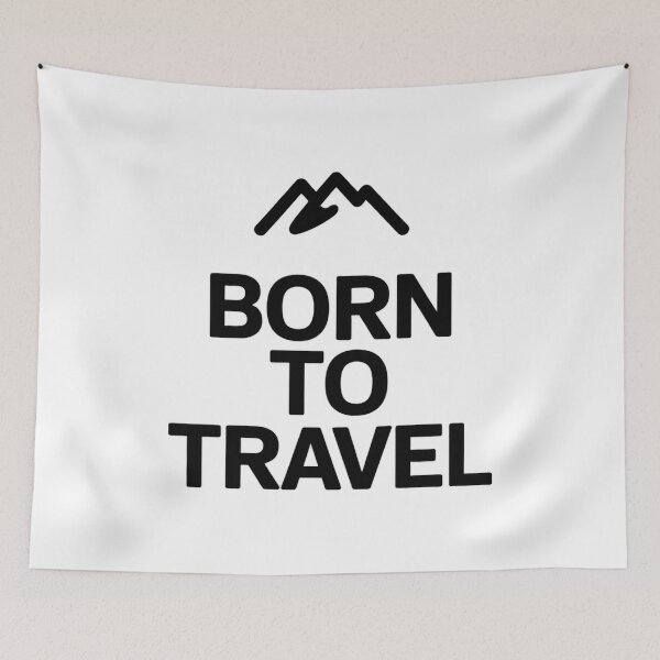 Item preview, Travel saying - Minimalist Born to Travel Design - Adventurous spirit with mountain symbol designed and sold by pod24.