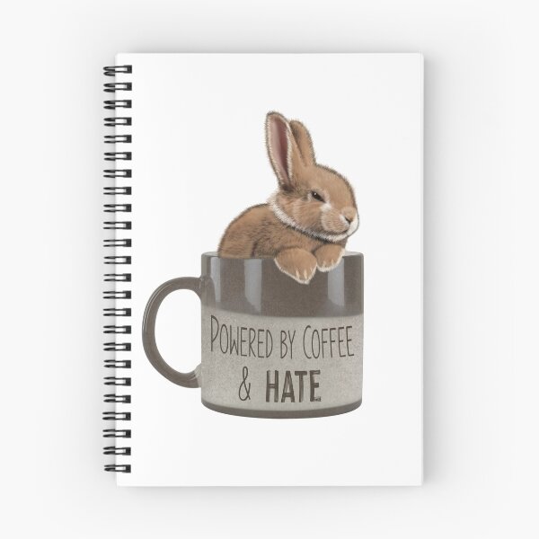 Item preview, Powered by coffee and Hate Bunny designed and sold by TheWarrenCreations.
