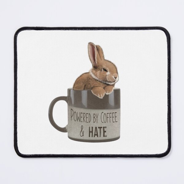 Item preview, Powered by coffee and Hate Bunny designed and sold by TheWarrenCreations.