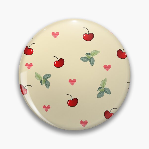 Item preview, Cherry and Leaf Pattern | Pastel Yellow background designed and sold by Mystify-.