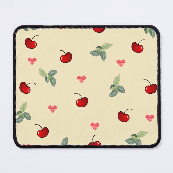 Item preview, Cherry and Leaf Pattern | Pastel Yellow background designed and sold by Mystify-.