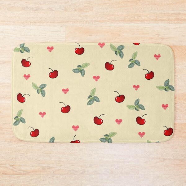 Item preview, Cherry and Leaf Pattern | Pastel Yellow background designed and sold by Mystify-.