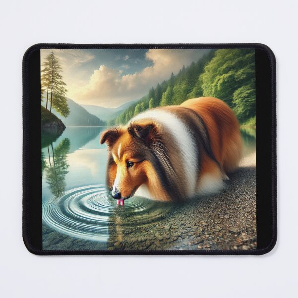 Item preview, Sheltie Drinks Water from the River designed and sold by DesignsByHania.