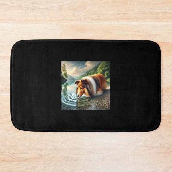 Item preview, Sheltie Drinks Water from the River designed and sold by DesignsByHania.