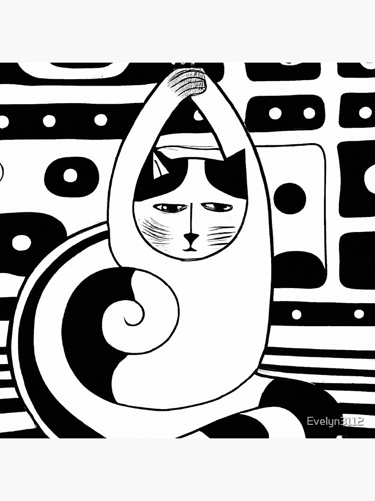 Thumbnail 3 von 3, Sticker, Katze in Yoga Position - Cat in Yoga position designt und verkauft von Evelyn3112.
