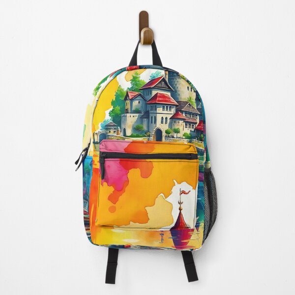 Item preview, Colorful Fairytale Castle Reflection in a Watercolor Style designed and sold by AHMEDMAMADO.