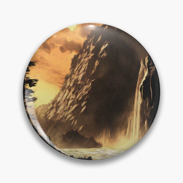 Item preview, Vintage Mountain Waterfall Landscape | Vintage Landscape | Landscape Artwork | Realistic Landscape Art | Vintage Art designed and sold by UnhingedBird.