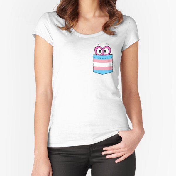 In a Heartbeat - Trans Flag Pocket Fitted Scoop T-Shirt