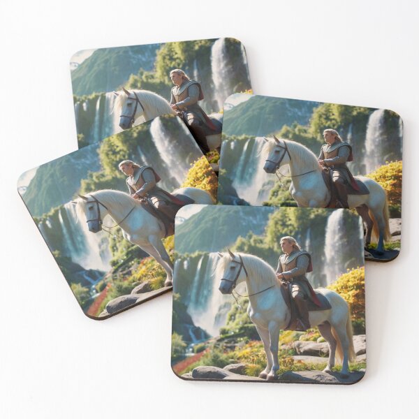 Item preview, Majestic Ride: Elf and Horse by the Waterfall designed and sold by BlareBlare.