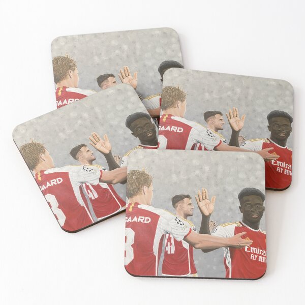 Item preview, My Acrylic Painting of Footballs Arsenal FC's Martin Odegaard, Declan Rice and Bukayo Saka designed and sold by mikzart.