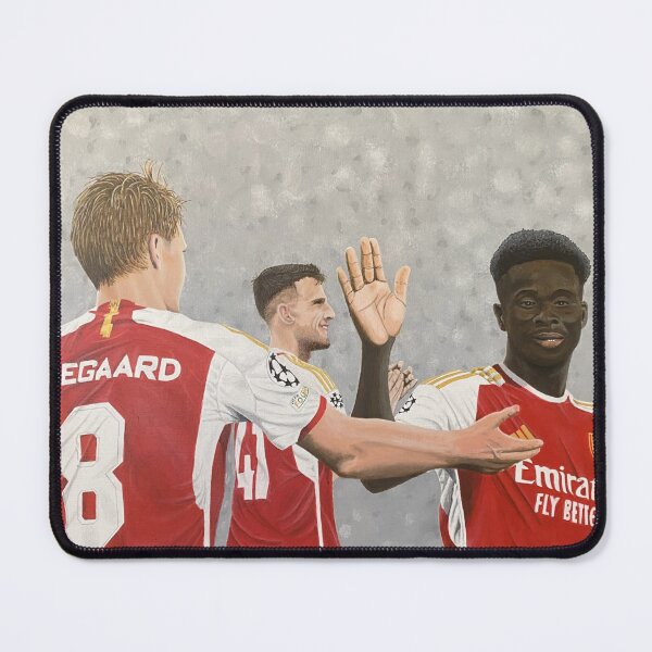 Item preview, My Acrylic Painting of Footballs Arsenal FC's Martin Odegaard, Declan Rice and Bukayo Saka designed and sold by mikzart.