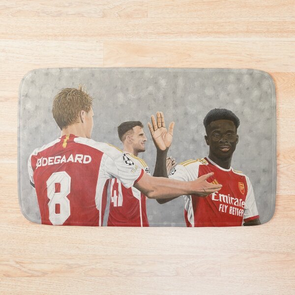 Item preview, My Acrylic Painting of Footballs Arsenal FC's Martin Odegaard, Declan Rice and Bukayo Saka designed and sold by mikzart.