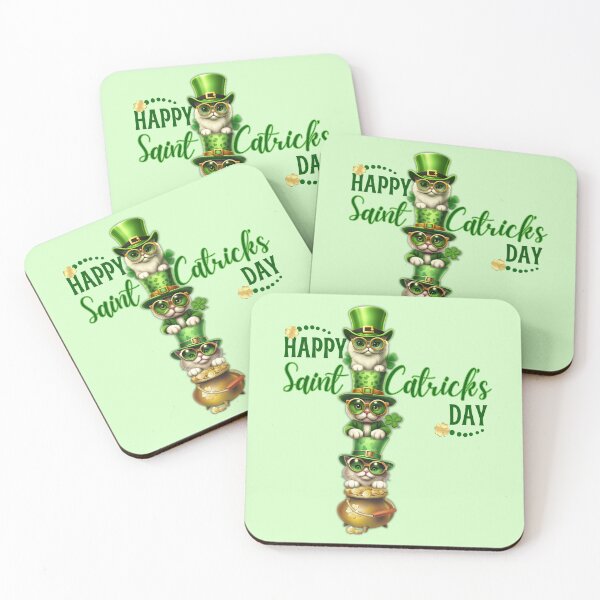 Item preview, Happy Saint Catrick's, Cats Celebrating St. Patrick's Day | designed and sold by Lotta Luxxa Lifestyle.