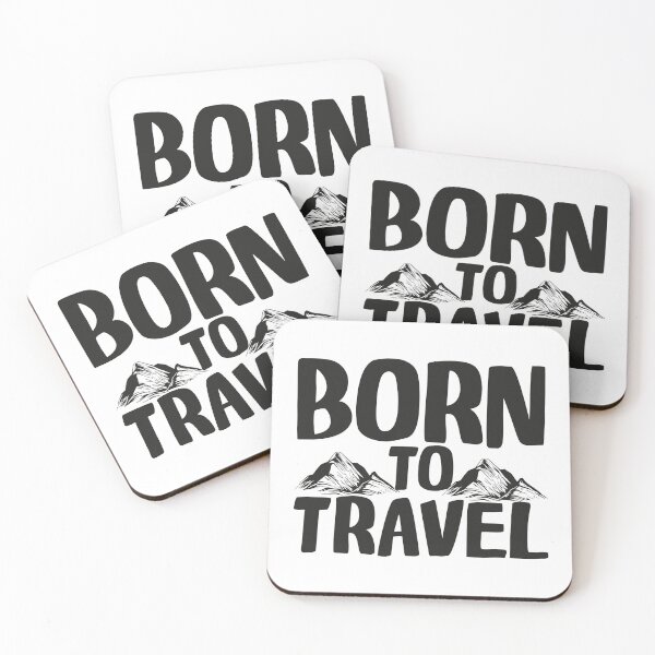 Item preview, Rustic Born to Travel Design – Travel Quote – Hand-drawn Typography with Mountain Motifs designed and sold by pod24.