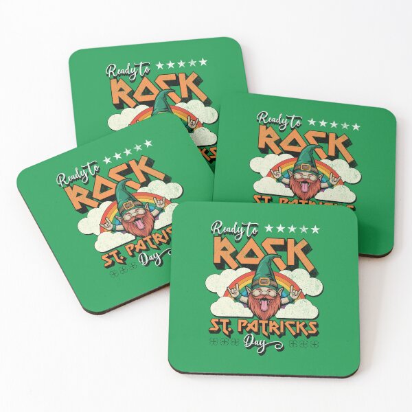 Item preview, Let's rock St Patricks Day - Leprechaun Rocker with French fry fork, rainbow and clouds designed and sold by SpecialtiesShop.