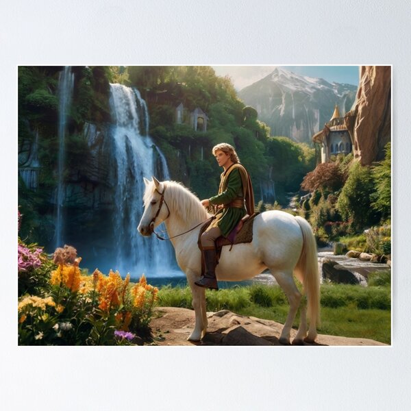 Item preview, Elf Rider of the Mystic Waterfall designed and sold by BlareBlare.